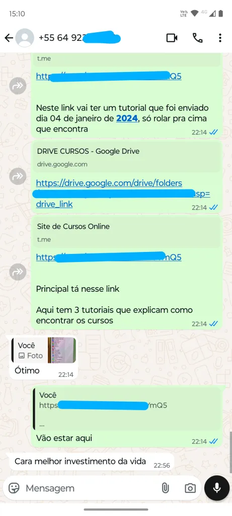 Feedback Grupo Telegram Cursos 6