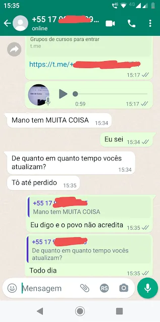 Feedback Grupo Telegram Cursos 17